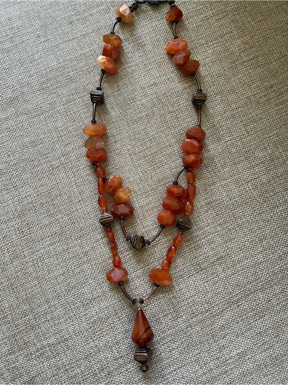 Handcrafted Carnelian Stone Necklace - Women Jewelry - Picture 6 of 7